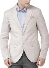 Men's Pure Cotton Linen Jacket Off White SkinOutfit